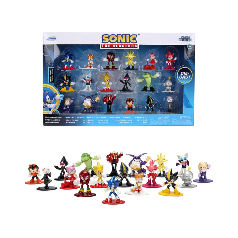 “Sonic The Hedgehog” Set of 18 Diecast Figures Wave 2 “Nano Metalfigs” Series Diecast Models by Jada
