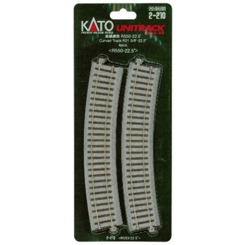 Kato 2-210 HO Scale 550mm 21-5/8″ Radius Curve 22.5-Degree (4)