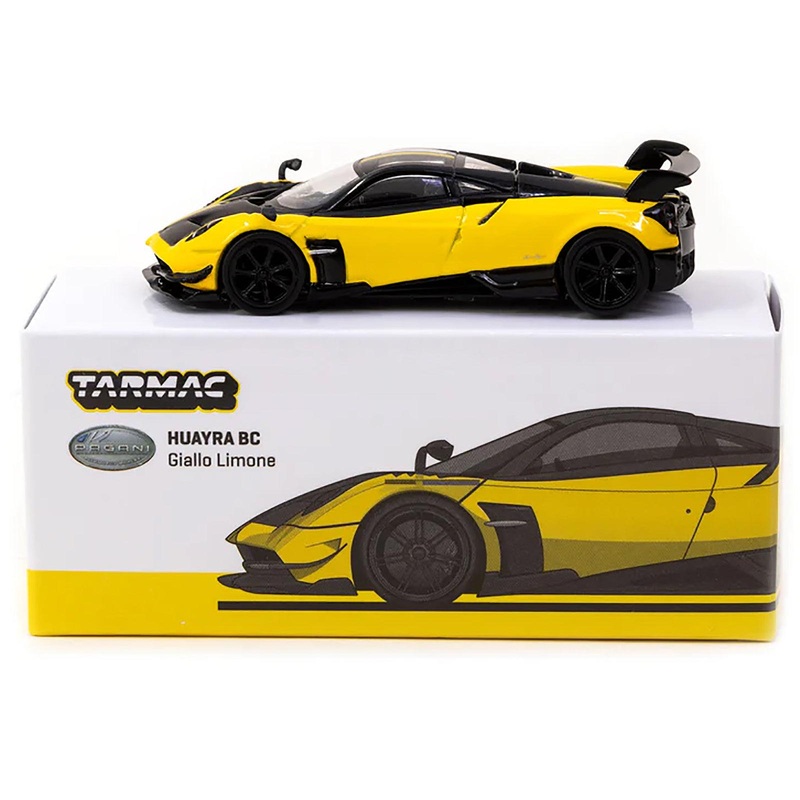 Pagani Huayra BC Giallo Limone Yellow and Black “Global64” Series 1/64 Diecast Model Car by Tarmac Works