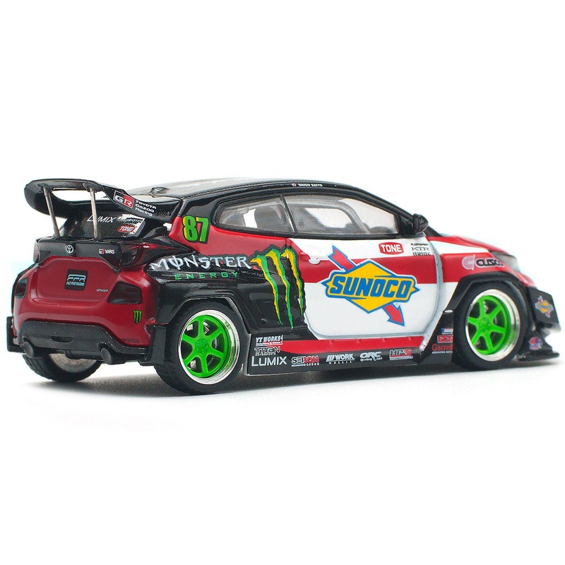 Toyota Pandem GR Yaris RHD (Right Hand Drive) #87 “Daigo Saito” Black with Graphics 1/64 Diecast Model Car by Pop Race