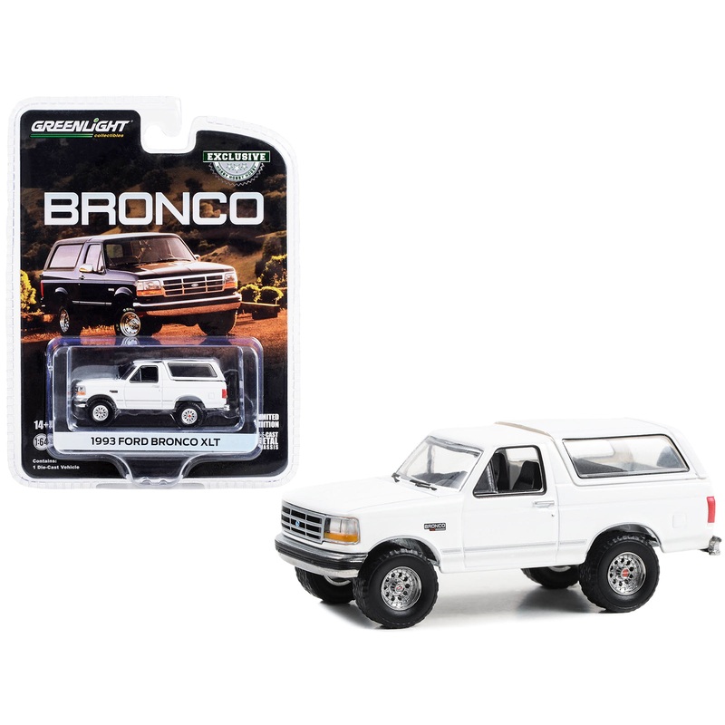 1993 Ford Bronco XLT Oxford White “Hobby Exclusive” Series 1/64 Diecast Model Car by Greenlight