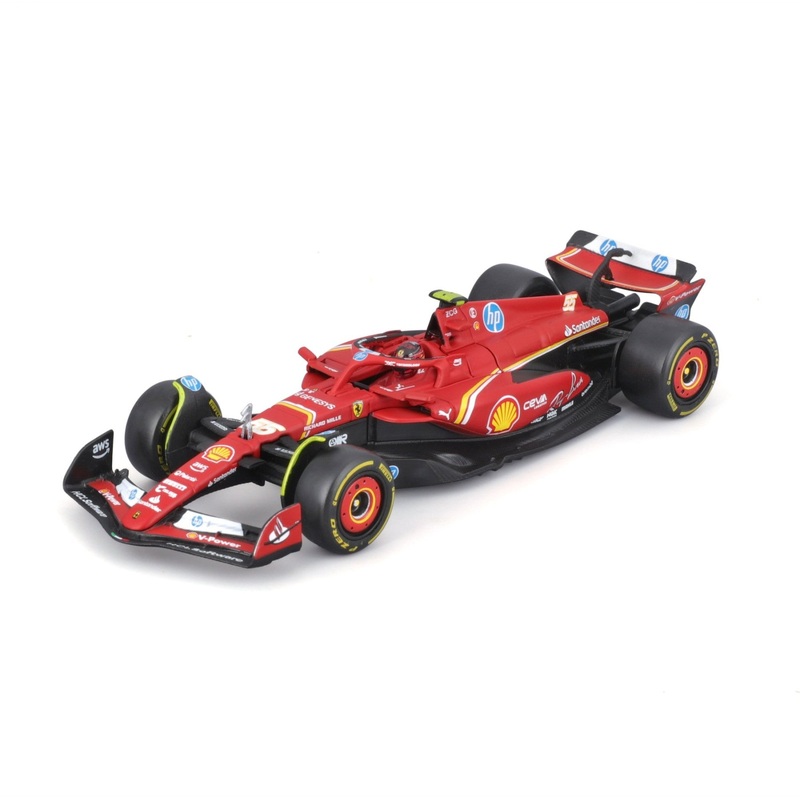 Burago – 1/43 Ferrari F1 SF-24 2024 (w/Helmet HC) #55 Sainz