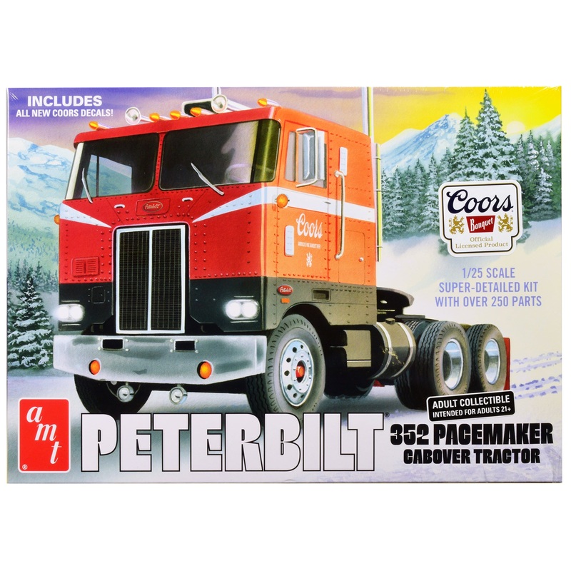 Skill 3 Model Kit Peterbilt 352 Pacemaker Cabover Tractor “Coors” 1/25 Scale Model by AMT