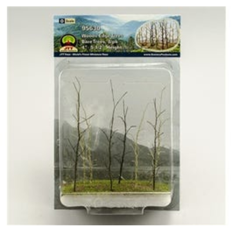 JTT 95630 Woods Edge Trees, Bare, 4″ to 5.5″, O-scale, 8/pk