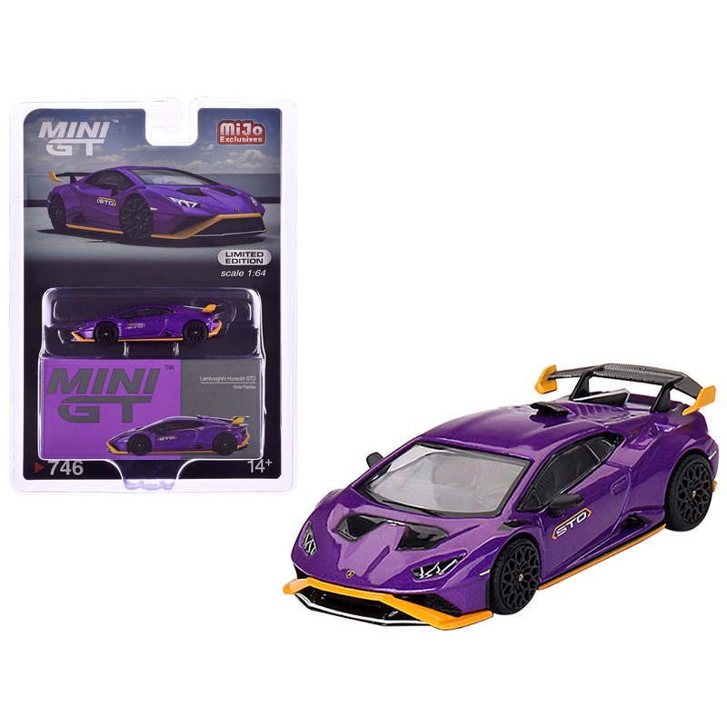 Lamborghini Huracan STO Viola Pasifae Purple Metallic Limited Edition 1/64 Diecast Model Car by Mini GT