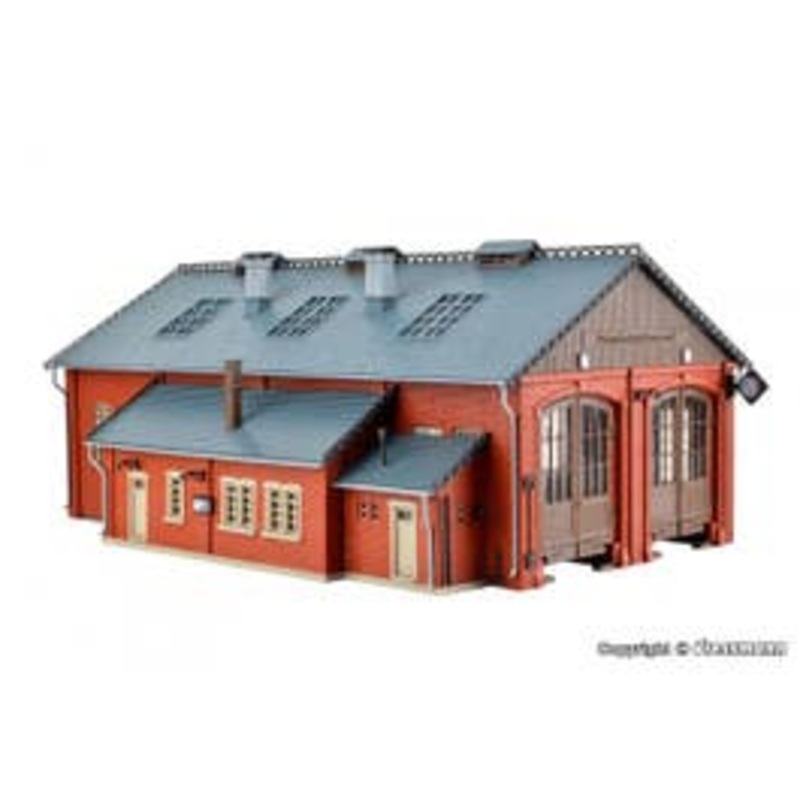 Vollmer 45753  HO Loco shed with door lock mechanism, double track kit
