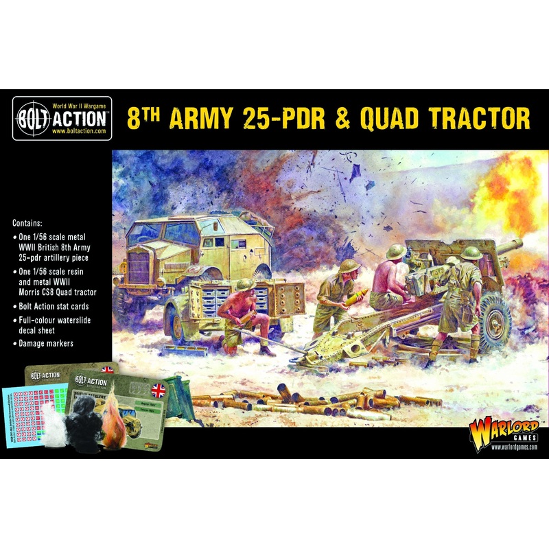 Warlord – Bolt Action: 8th Army 25 Pounder Light Artillery – Quad & Limber