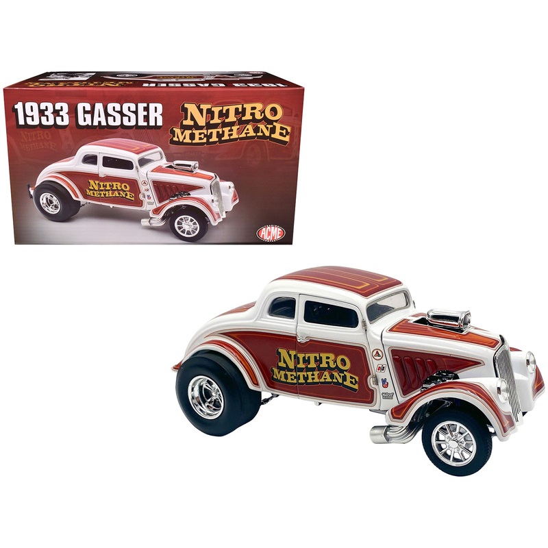 1933 Gasser “Nitro Methane” White and Brown Limited Edition to 348 pieces Worldwide 1/18 Diecast Model Car by ACME