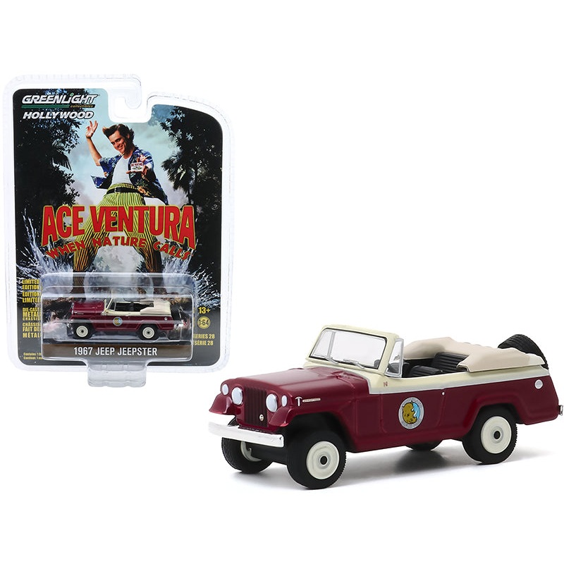 1967 Jeep Jeepster Convertible “Ace Ventura: When Nature Calls” (1995) Movie “Hollywood Series” Release 28 1/64 Diecast Model Car by Greenlight