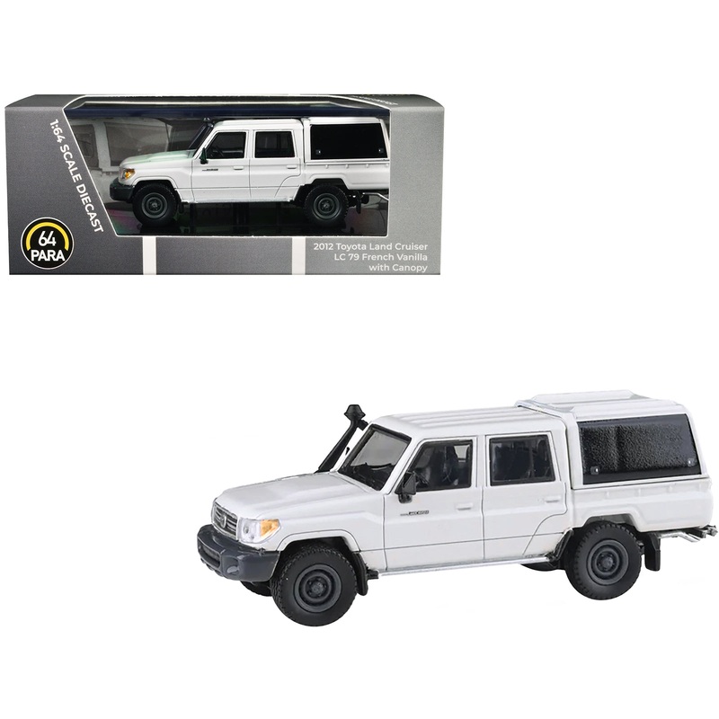 2012 Toyota Land Cruiser LC 79 French Vanilla White with Canopy 1/64 Diecast Model Car by Paragon Models
