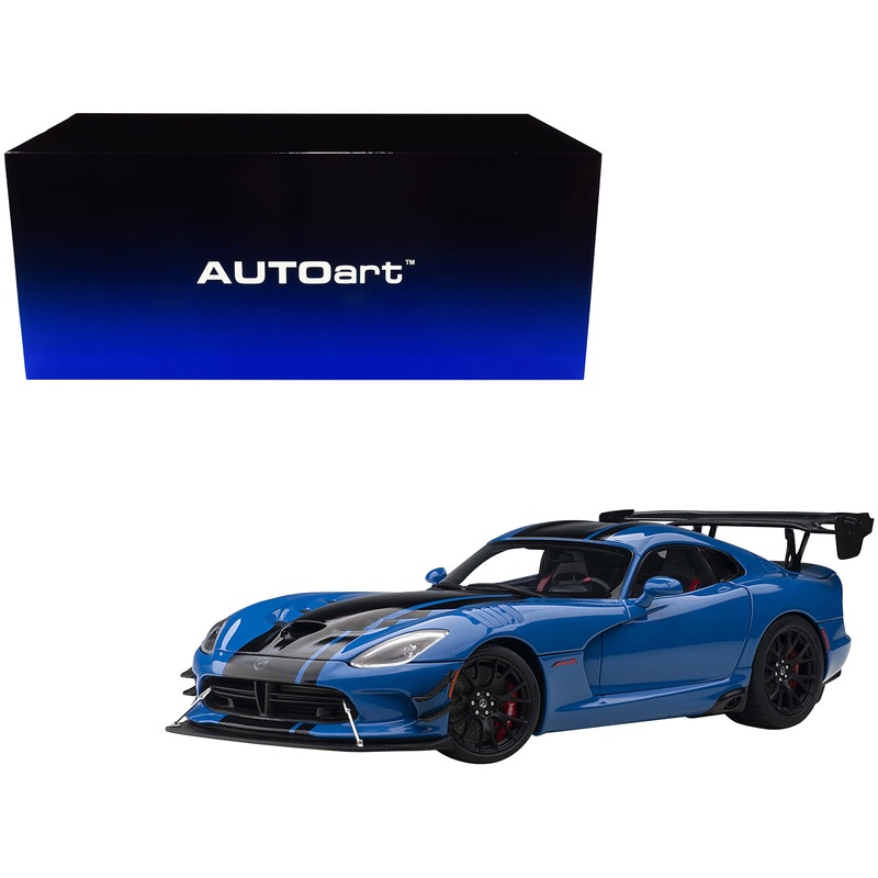2017 Dodge Viper ACR Competition Blue with Black Stripes 1/18 Model Car by Autoart