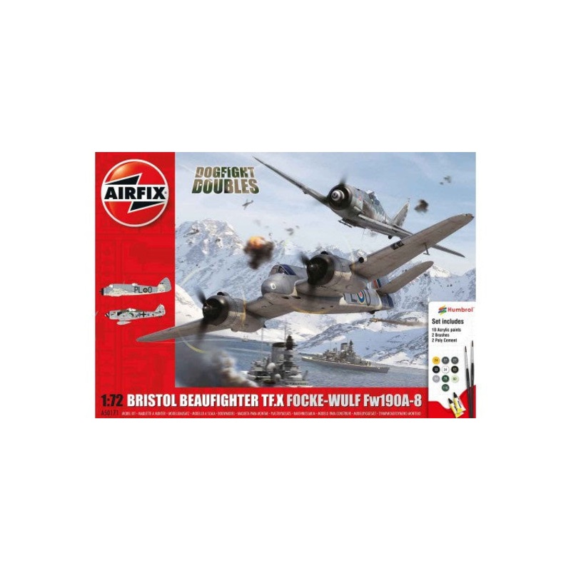 Airfix – 1/72 Bristol Beaufighter TF.X & Focke-Wulf Fw190A-8 (Set incl. Paints)