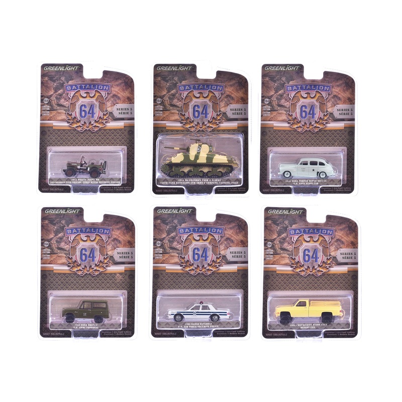 “Battalion 64” Series 5 Set of 6 pieces 1/64 Diecast Models by Greenlight