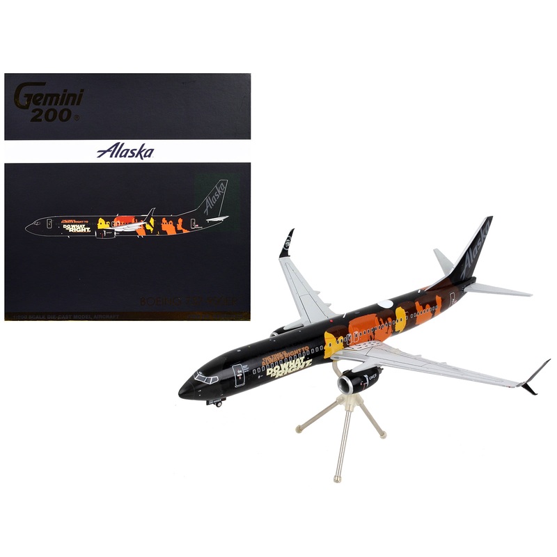 Boeing 737-900ER Commercial Aircraft “Alaska Airlines – Our Commitment” Black with Graphics “Gemini 200” Series 1/200 Diecast Model Airplane by GeminiJets