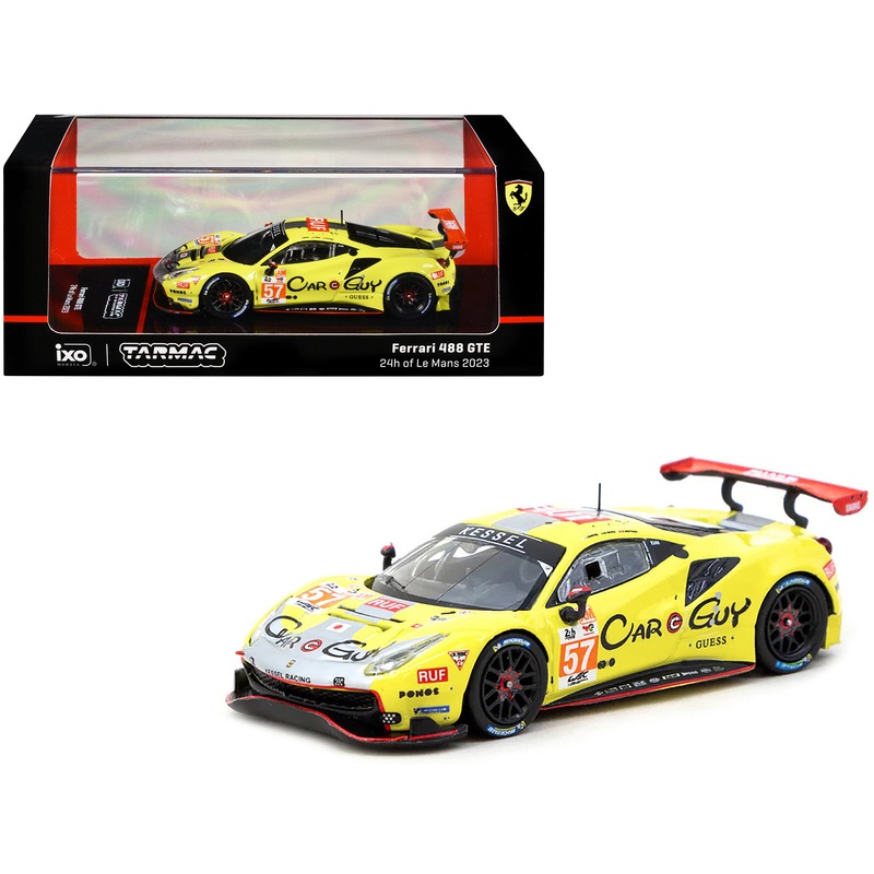 Ferrari 488 GTE #57 Scott Huffaker – Takeshi Kimura – Daniel Serra “Kessel Racing” “24 Hours of Le Mans” (2023) “Hobby64” Series 1/64 Diecast Model Car by Tarmac Works