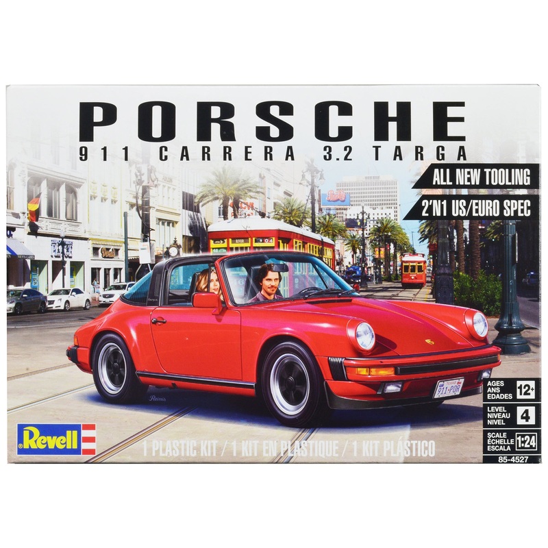 Level 4 Model Kit Porsche 911 Carrera 3.2 Targa 2-in-1 Kit 1/24 Scale Model by Revell