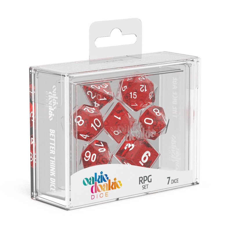 Oakie Doakie Dice – RPG Set Speckled Red (7)