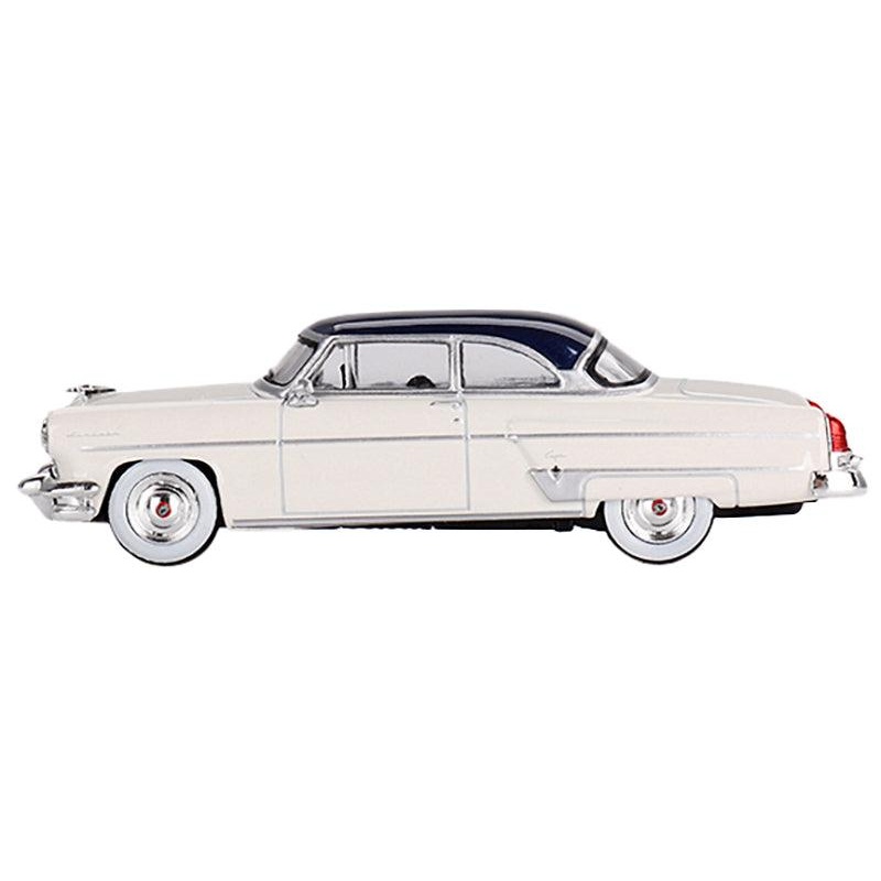 1954 Lincoln Capri Arctic White with Atlantic Blue Top Limited Edition to 3000 pieces Worldwide 1/64 Diecast Model Car by Mini GT