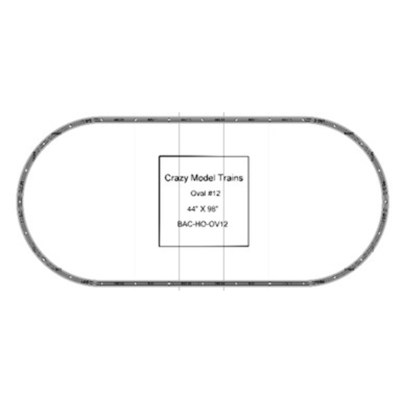 Bachmann E-Z Track HO Scale Oval #12 Basic Train Track Set – 44″ X  98″