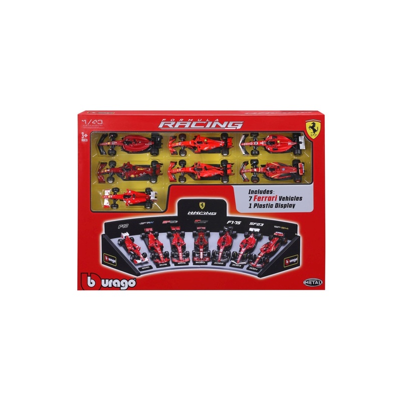 Burago – 1/43 Ferrari F1 Deluxe Gift Box (7 Cars + Stand)
