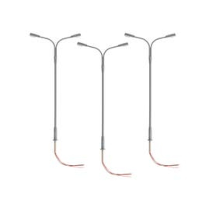 Lionel 2456093 HO LIGHTING ACCESSORIES Double Highway Lamp – Gray 3-Pack