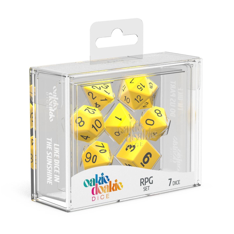 Oakie Doakie Dice – RPG Set Solid Yellow (7)
