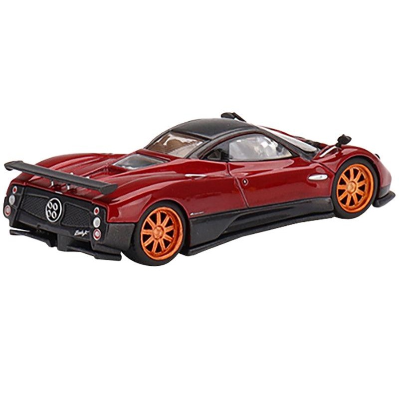 Pagani Zonda F Rosso Dubai Red Metallic with Black Top Limited Edition to 3000 pieces Worldwide 1/64 Diecast Model Car by Mini GT