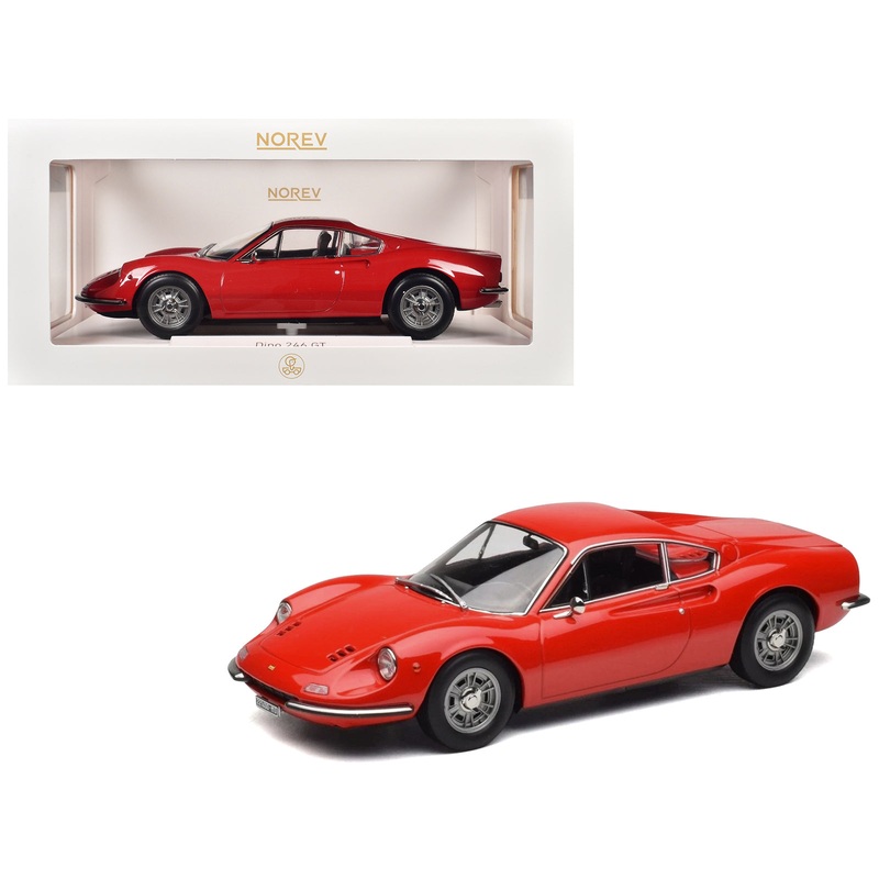 1968 Dino 246 GT Red 1/18 Diecast Model Car by Norev