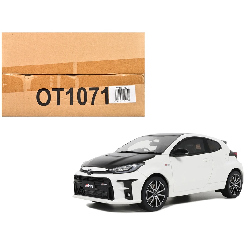 2022 Toyota GRMN Yaris RHD (Right Hand Drive) Platinum White Pearl with Black Hood and Top Limited Edition to 999 pieces Worldwide 1/18 Model Car by Otto Mobile