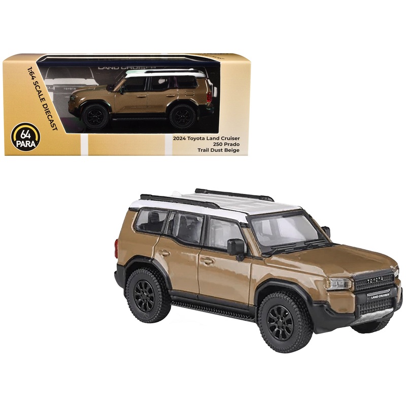 2024 Toyota Land Cruiser 250 Prado Trail Dust Beige with White Top 1/64 Diecast Model Car by Paragon Models