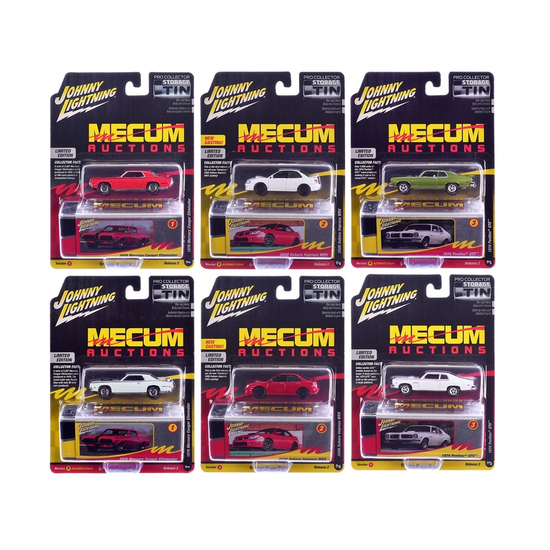 Johnny Lightning Collector’s Tin 2024 Set of 6 Cars Release 2 Limited Edition 1/64 Diecast Model Cars by Johnny Lightning