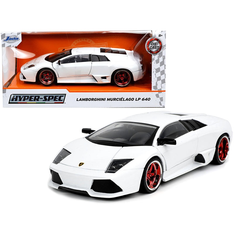 Lamborghini Murcielago LP640 White “Hyper-Spec” 1/24 Diecast Model Car by Jada