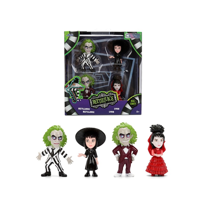 Set of 4 Diecast Figures “Beetlejuice” (1988) Movie “Metalfigs” Series by Jada