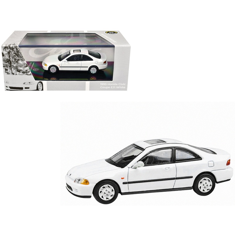 1995 Honda Civic Coupe EJ1 White with Sunroof 1/64 Diecast Model Car by Paragon Models