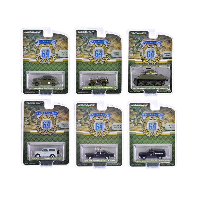 “Battalion 64” Set of 6 pieces Series 4 1/64 Diecast Models by Greenlight