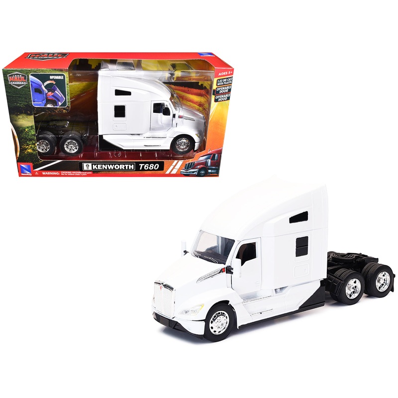 Kenworth T680 Truck Tractor White “Long Haul Truckers” Series 1/32 Diecast Model by New Ray