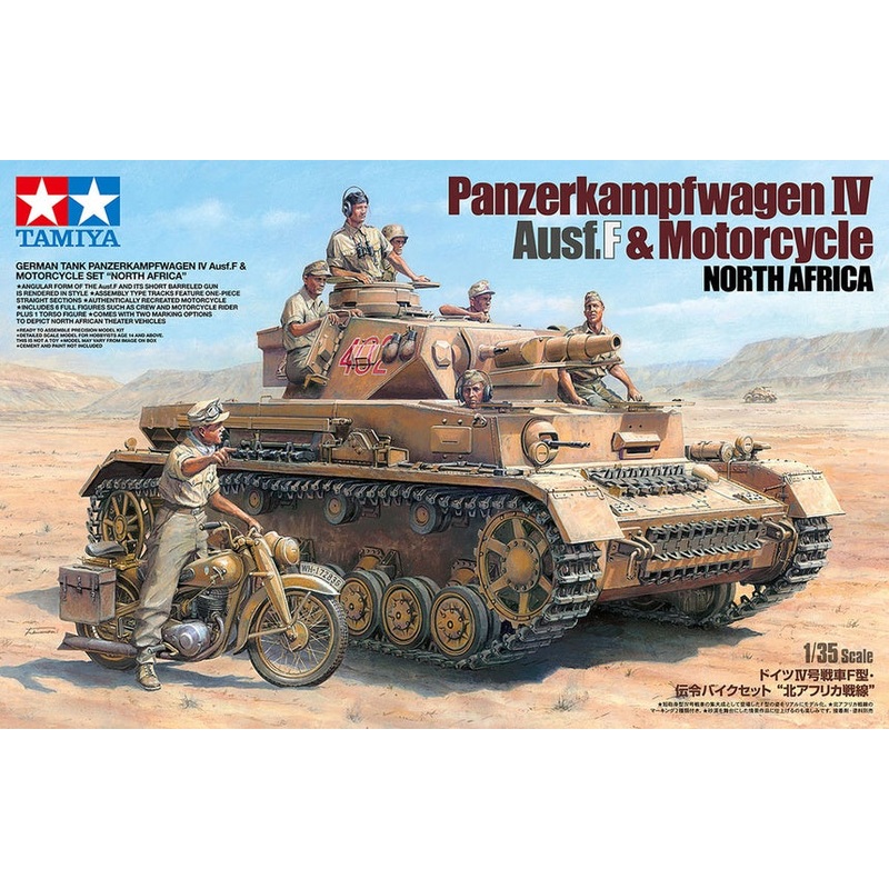 Tamiya – 1/35 German PZKW IV Ausf.F & Motorcycle Set