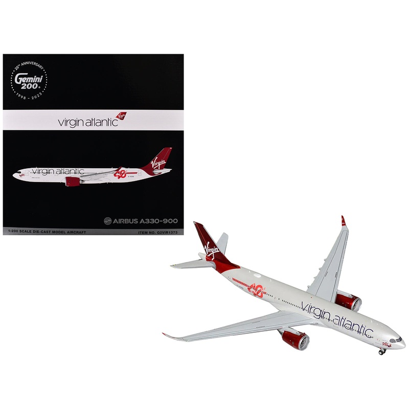 Airbus A330-900 Commercial Aircraft “Virgin Atlantic” (G-VSRB) Gray with Red Tail “Gemini 200” Series 1/200 Diecast Model Airplane by GeminiJets