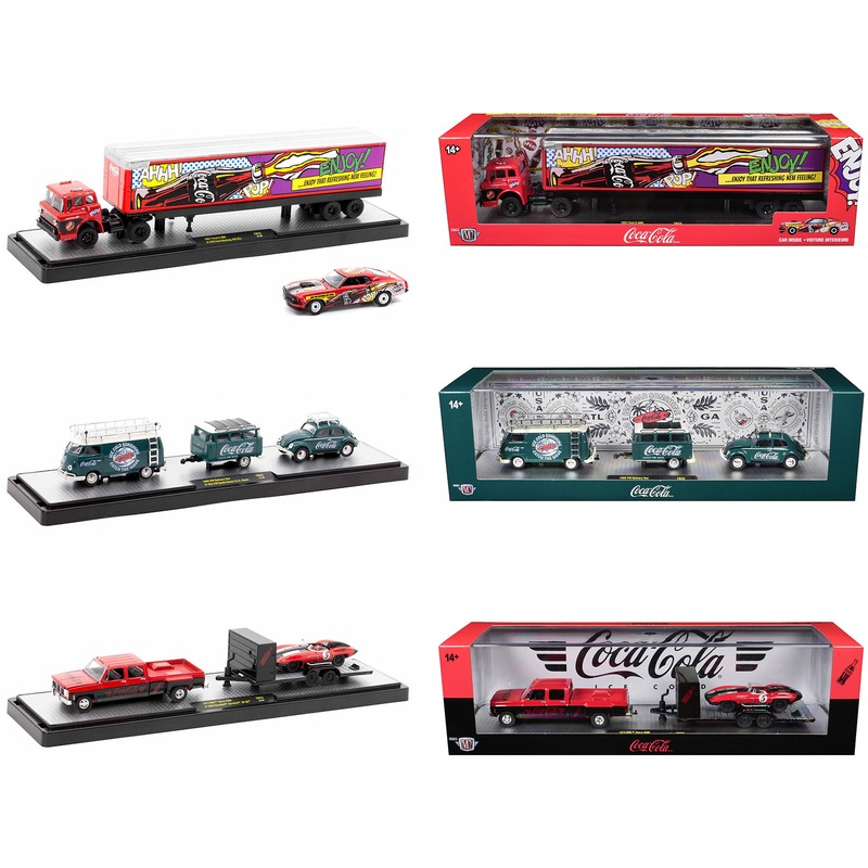 Auto Haulers “Coca-Cola” Set of 3 pieces Release 32 Limited Edition to 7250 pieces Worldwide 1/64 Diecast Models by M2 Machines