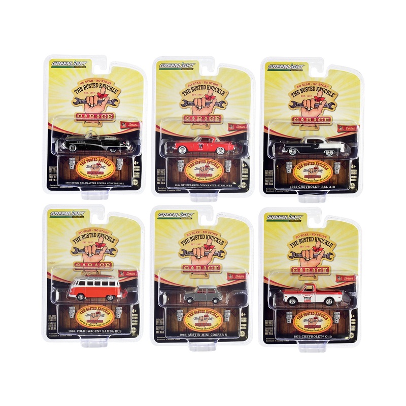 “Busted Knuckle Garage” Series 2 6 piece Set 1/64 Diecast Model Cars by Greenlight