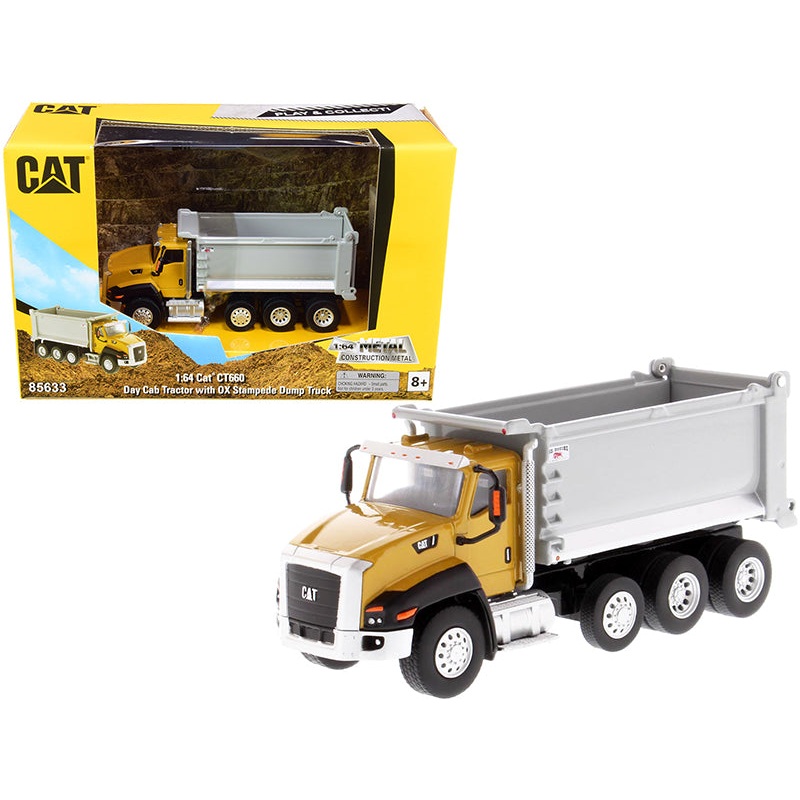 CAT Caterpillar CT660 Day Cab Tractor with OX Stampede Dump Truck “Play & Collect!” Series 1/64 Diecast Model by Diecast Masters