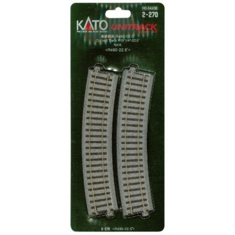 Kato 2-270 HO Scale 490mm 19-1/4″ Radius Curve 22.5-Degree (4)