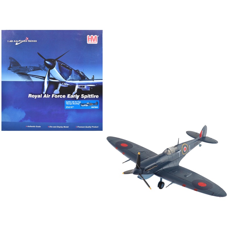 Supermarine Spitfire Mk.Vb Trop Fighter Aircraft “EP706 George Beurling No. 249 Squadron Malta” (1942) British Royal Air Force “Air Power Series” 1/48 Diecast Model by Hobby Master