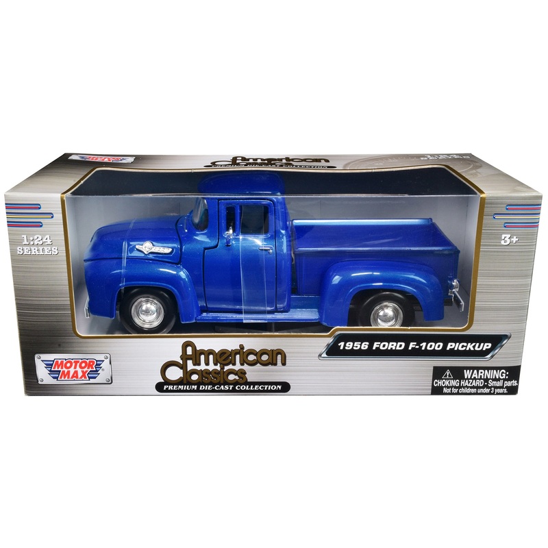 1956 Ford F-100 Pickup Truck Blue Metallic “American Classics” Series 1/24 Diecast Model Car by Motormax