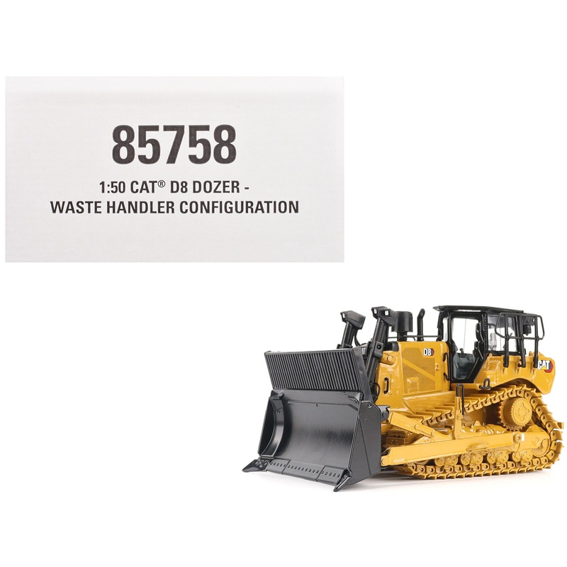 CAT Caterpillar D8 Track-Type Dozer (Waste Handler Configuration) Yellow “High Line” Series 1/50 Diecast Model by Diecast Masters