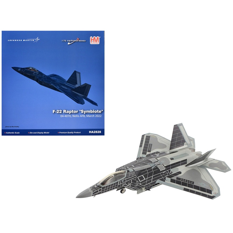 Lockheed F-22A Raptor Stealth Aircraft “Symbiote Nellis AFB NV” (2021) United States Air Force “Air Power Series” 1/72 Diecast Model by Hobby Master