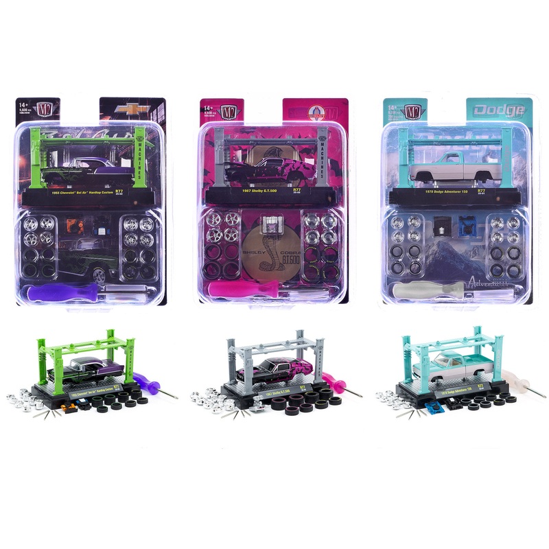 Model Kit 3 piece Car Set Release 77 Limited Edition to 9600 pieces Worldwide 1/64 Diecast Model Cars by M2 Machines