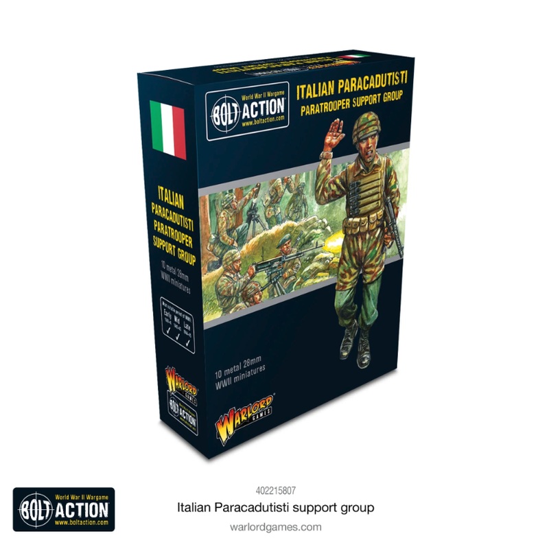 Warlord – Bolt Action: Italian Paracadutisti Support Group (Metal)