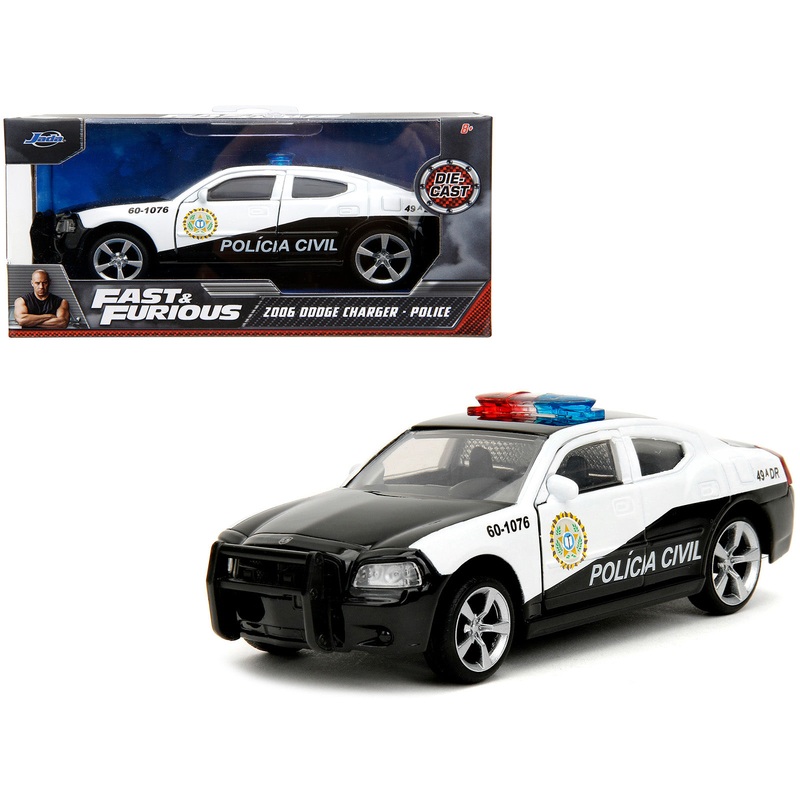 2006 Dodge Charger Police Black and White “Policia Civil” “Fast & Furious” Series 1/32 Diecast Model Car by Jada