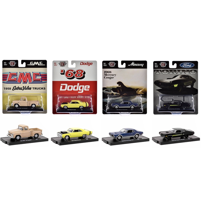 “Auto-Drivers” Set of 4 pieces in Blister Packs Release 109 Limited Edition to 9600 pieces Worldwide 1/64 Diecast Model Cars by M2 Machines